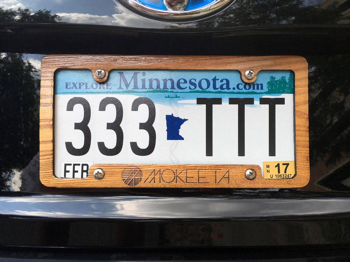 Wood License Plate Frame set of 2 Etsy