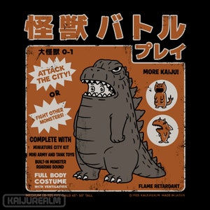 Kaiju Player 1 Japanese Version Retro Kaiju Costume Japanese Tokusatsu Show Kaiju Inspired Classic Monster Battle Unisex T-shirt image 1