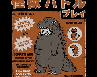 Kaiju Player 1 Japanese Version - Retro Kaiju Costume | Japanese Tokusatsu Show | Kaiju Inspired | Classic Monster Battle Unisex T-shirt