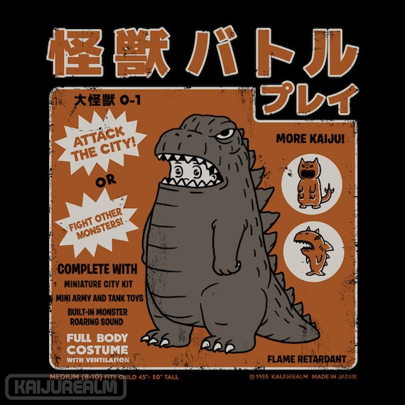 Kaiju Player 1 Japanese Version Retro Kaiju Costume Japanese Tokusatsu Show Kaiju Inspired Classic Monster Battle Unisex T shirt Etsy