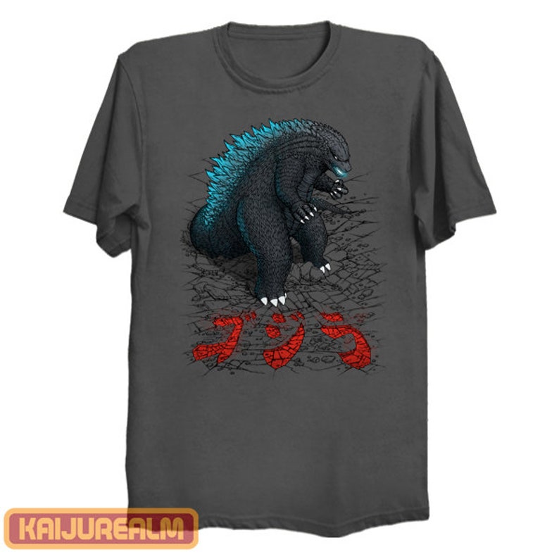 The Great Daikaiju Blue Atomic Breath Kaiju Art Japanese Tokusatsu Tokyo Monster Unisex T-shirt Charcoal