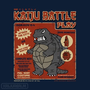 Kaiju Player 4 - Retro Kaiju Costume | Vintage Style | Japanese Tokusatsu Show | Gamera Inspired | Classic Monster Battle Unisex T-shirt