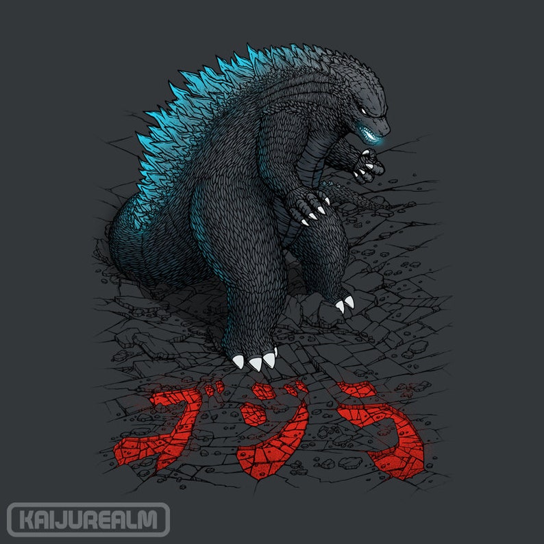 The Great Daikaiju Blue Atomic Breath Kaiju Art Japanese Tokusatsu Tokyo Monster Unisex T-shirt image 3