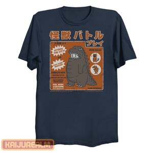 Kaiju Player 1 Japanese Version Retro Kaiju Costume Japanese Tokusatsu Show Kaiju Inspired Classic Monster Battle Unisex T-shirt Navy Blue