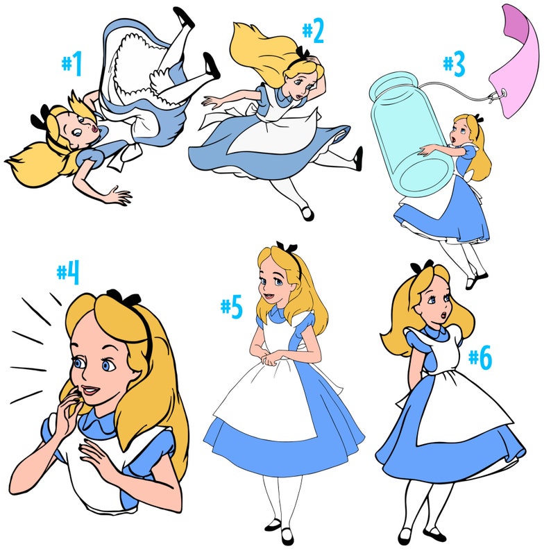 Alice in Wonderland Vinyl Sticker Series Etsy