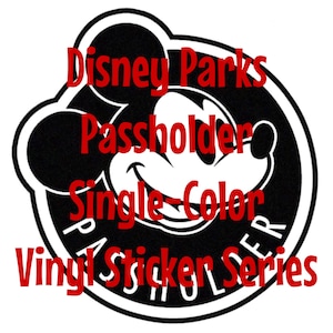 Disney Parks Passholder Single-Color Vinyl Sticker Series