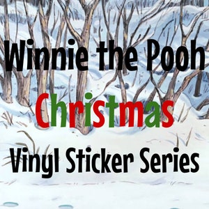 Serie de pegatinas navideñas de vinilo de Winnie the Pooh