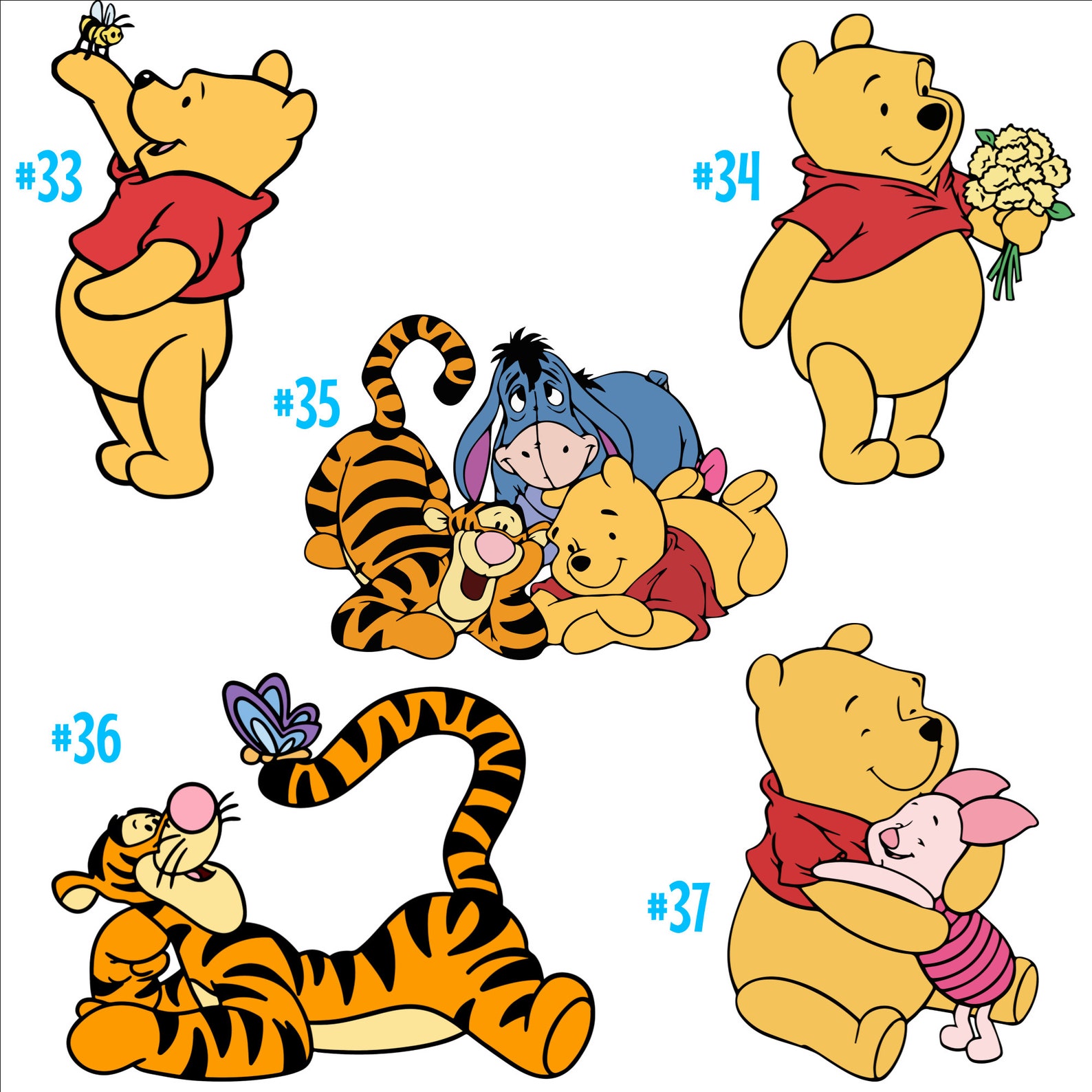 Winnie the Pooh Vinyl Sticker Series Etsy