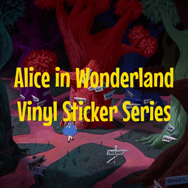 Série d'autocollants en vinyle Alice au pays des merveilles