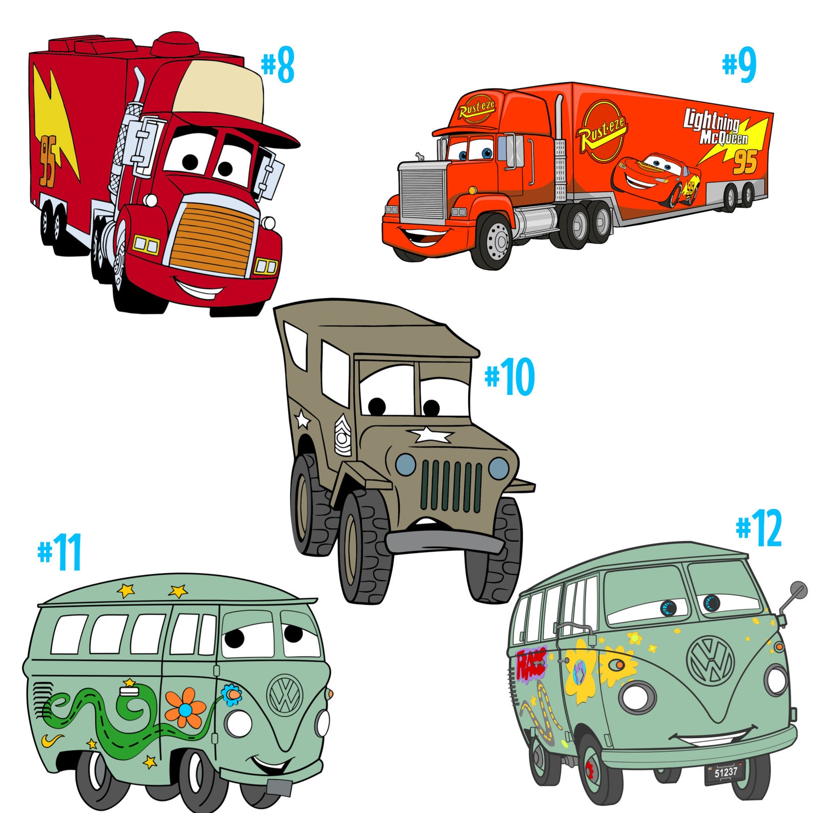 Cars Vinyl Sticker Series Etsy