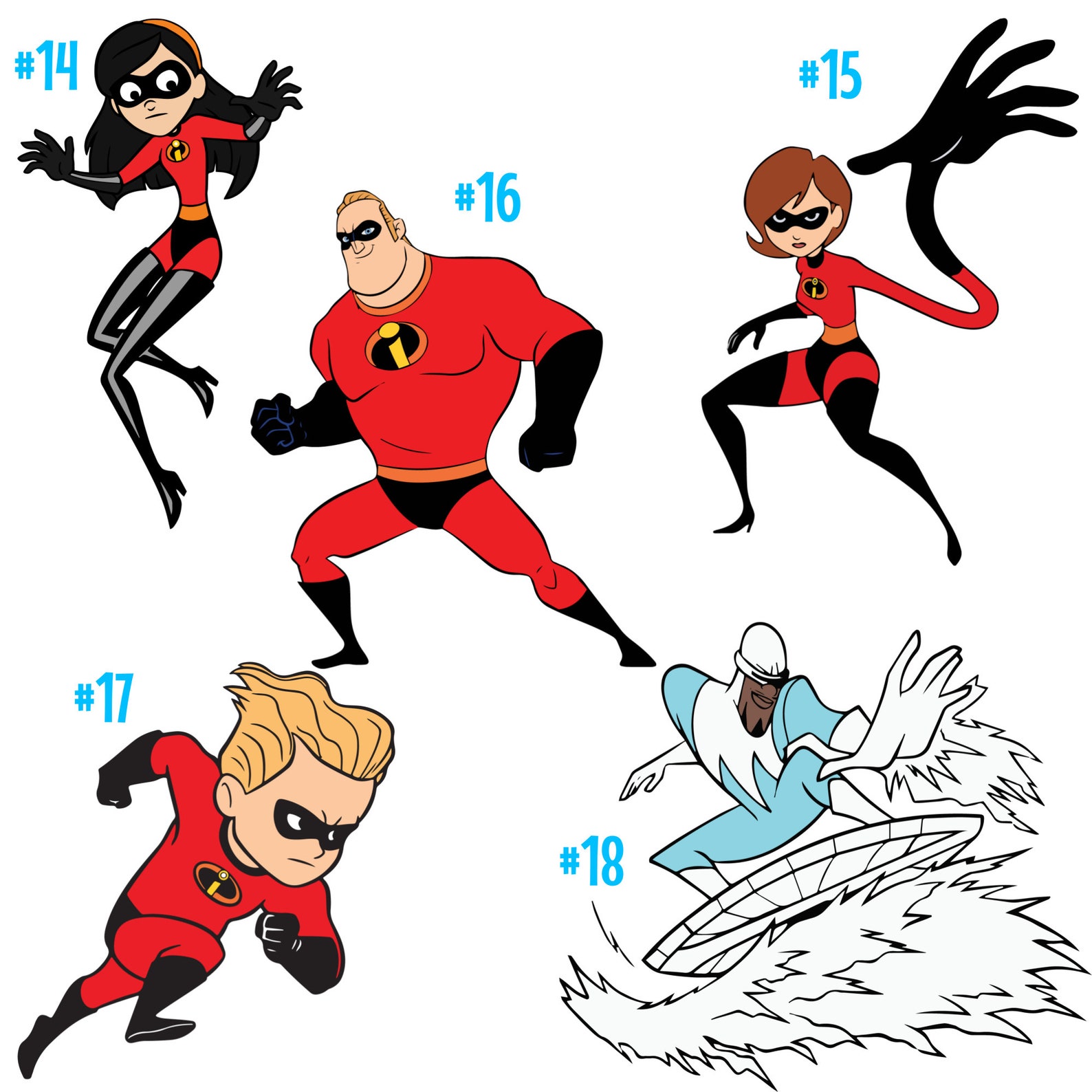 The Incredibles Vinyl Sticker Series | Etsy