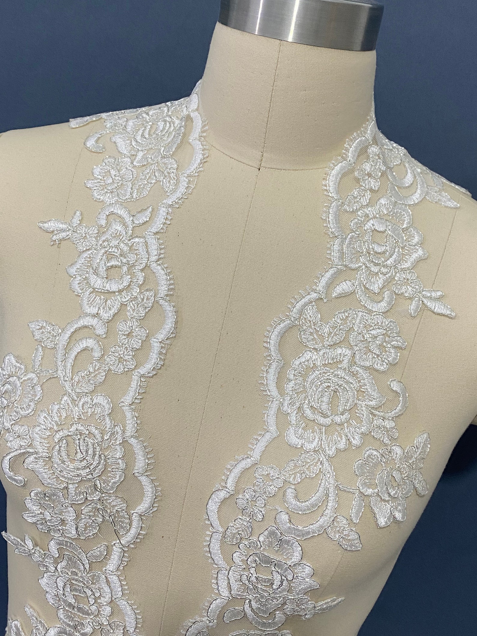 white wedding lace fabric