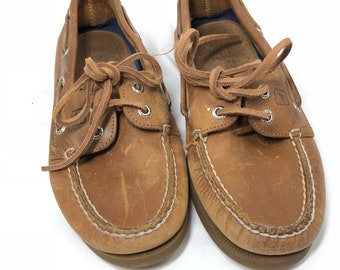 Vinatge Sperry Top Sider Authentic Original Leather Boat Shoes Mens Size 6