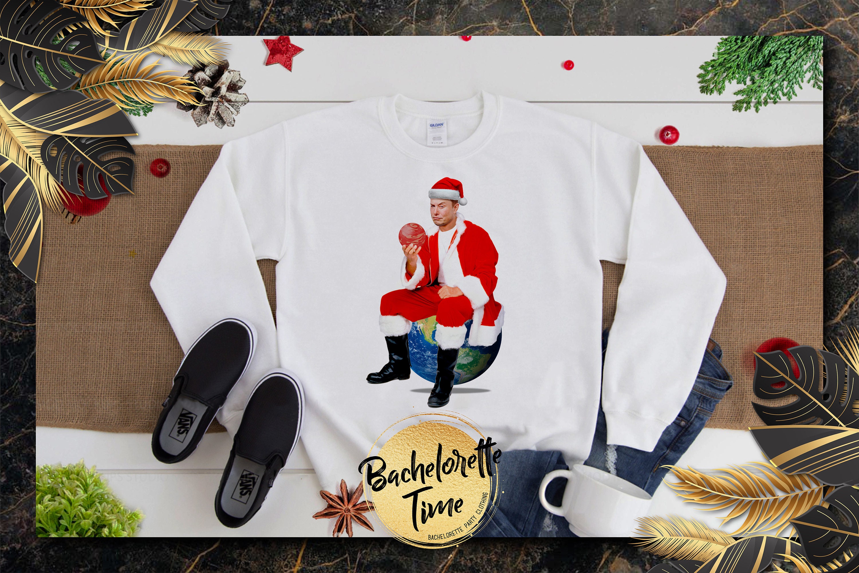 Elon musk christmas sweater cheap