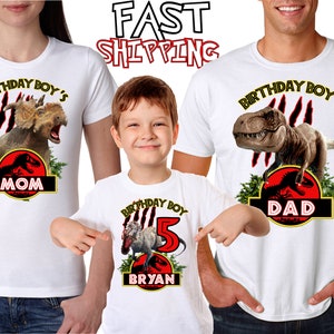 Jurassic Park Birthday Boy Birthday Girl shirts for All Family Members, Dinosaur Birthday Shirt, T-Rex Shirt Custom Birthday T-shirt