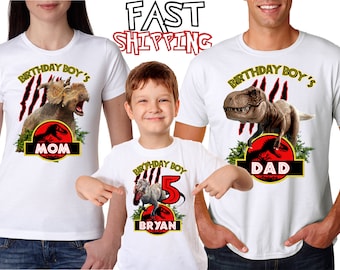 Jurassic Park cumpleanos cumpleanos cumpleanos chica camisas para todos los miembros de la familia camisa de cumpleanos de dinosaurio camiseta de cumpleanos personalizada camiseta de la camisa de cump...