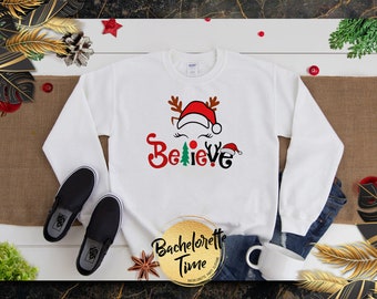 Believe Christmas Sweater, Merry Christmas Shirt,Family Christmas Pajamas, Believe Christmas Sweatshirt, Christmas Gift, Xmas Tee
