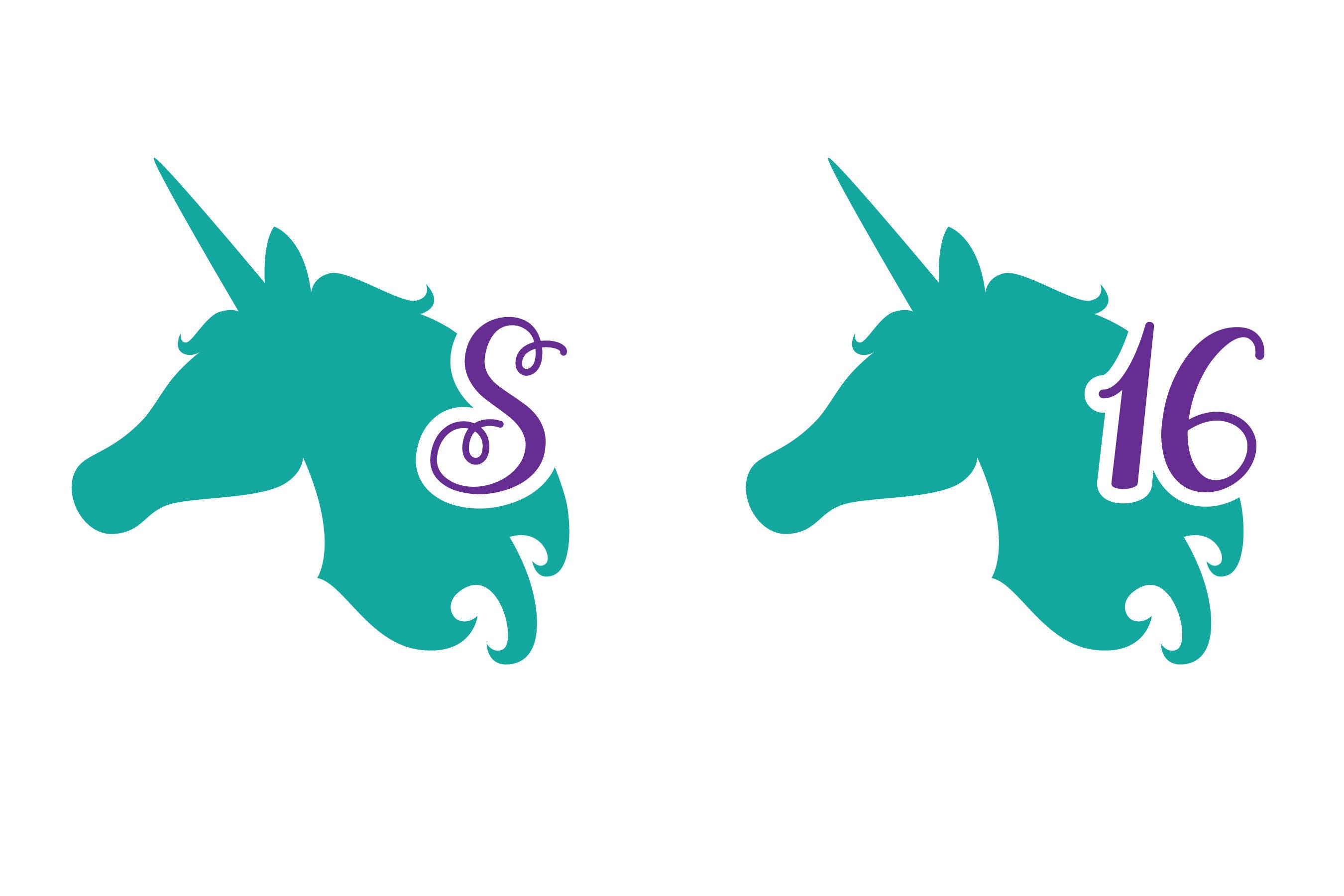 Download Unicorn Monogram SVG Cut File | Etsy