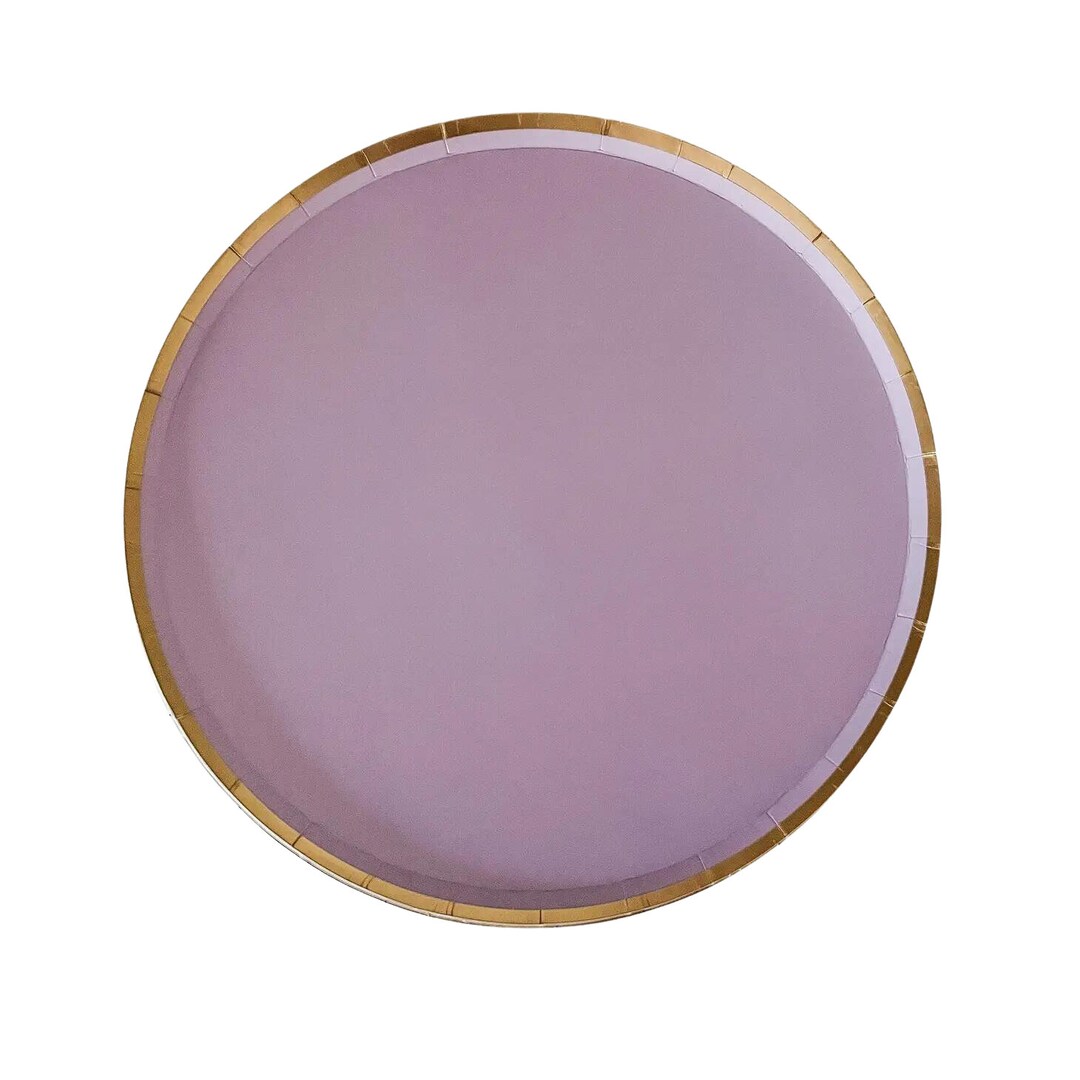 Lilac Plates With Gold Trim Etsy