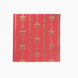 Cherry Red Signature Bow Small Napkins - Bow Napkins  - Ruby Anniversary