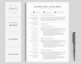 resume template professional resume cover letter 5 page etsy