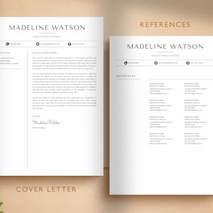 Plantilla de currículum y carta de presentación para enfermería para Google Docs, Word, Pages + tarjeta de presentación, currículum médico, currículum para médicos, currículum de enfermera registrada, CV de enfermera imagen 5