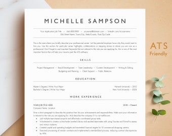 ATS resume template, Ats Friendly Resume for Word, Pages, Google Docs, ATS Optimized Resume + Business Card, Basic Resume, Standard Resume