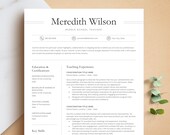 Teacher Resume Template for Microsoft Word & Pages, Professional Resume, Teaching Resume, Education Resume, Middle School Teacher Resume