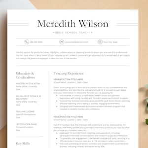 Lebenslauf Vorlage für Lehrer für Microsoft Word & Pages, Professioneller Lebenslauf, Lebenslauf Unterrichten, Lebenslauf Lebenslauf, Lebenslauf Lebenslauf Mittelschule