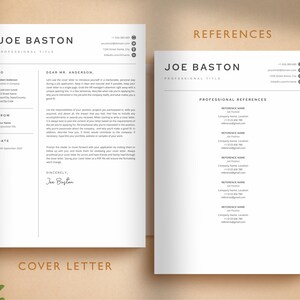 Professional Resume Template for Word, Pages, Google Docs + Business Card | Simple Resume CV Template, Basic Resume Pack, Standard Resume image 5