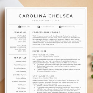 Professional Resume Template for Word, Pages, Google Docs + Business Card | Minimalist Resume | Resume CV Instant Download