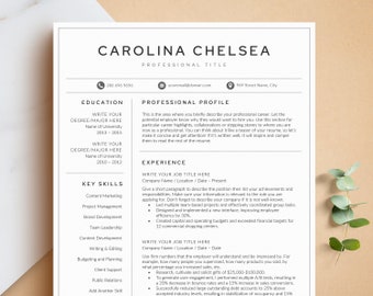 Professional Resume Template for Word, Pages, Google Docs + Business Card | Minimalist Resume | Resume CV Instant Download