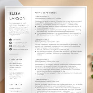 Professional Resume Template for Google Docs, Word & Pages, Resume Template with focus on Work Experience | CEO Resume, 2026 CV Template
