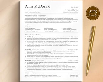 ATS-vänlig CV-mall Word, Pages, Google Docs | Modern och ren, enkel att redigera, direkt nedladdning | Professionell ATS CV-mall