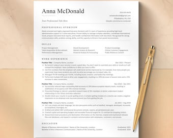 ATS Friendly Resume Template Word, Pages, Google Docs | Modern Clean, Easy to edit, Instant Download | Professional ATS Resume CV Template