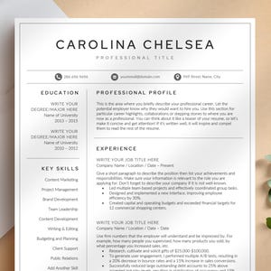 Professionelle Lebenslaufvorlage für Word, Pages, Google Docs + Visitenkarte, minimalistischer Lebenslauf, Sofortdownload