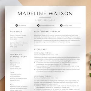 Krankenpflege Lebenslauf Vorlage & Anschreiben für Google Docs, Word, Pages + Visitenkarte, Medizinischer Lebenslauf, Lebenslauf für Ärzte, RN Lebenslauf, Lebenslauf der Krankenschwester