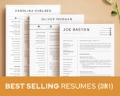 Resume CV Template BUNDLE | 3 Best Selling Resume Templates for Word, Pages, Google Docs | CV, Resume Template Pack + Business Card