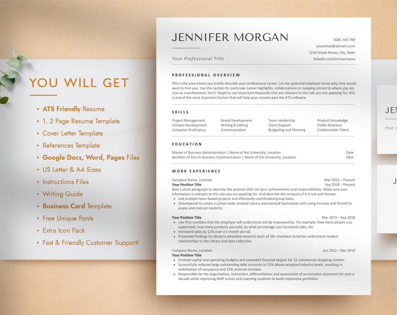 ATS Resume Template for Google Docs, Word, Pages, ATS Friendly Resume, ATS Compatible Resume Template, 2026 Resume Template image 9