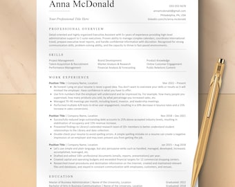 ATS Friendly Resume Template Word, Pages, Google Docs | Modern Clean, Easy to edit, Instant Download | Professional ATS Resume CV Template