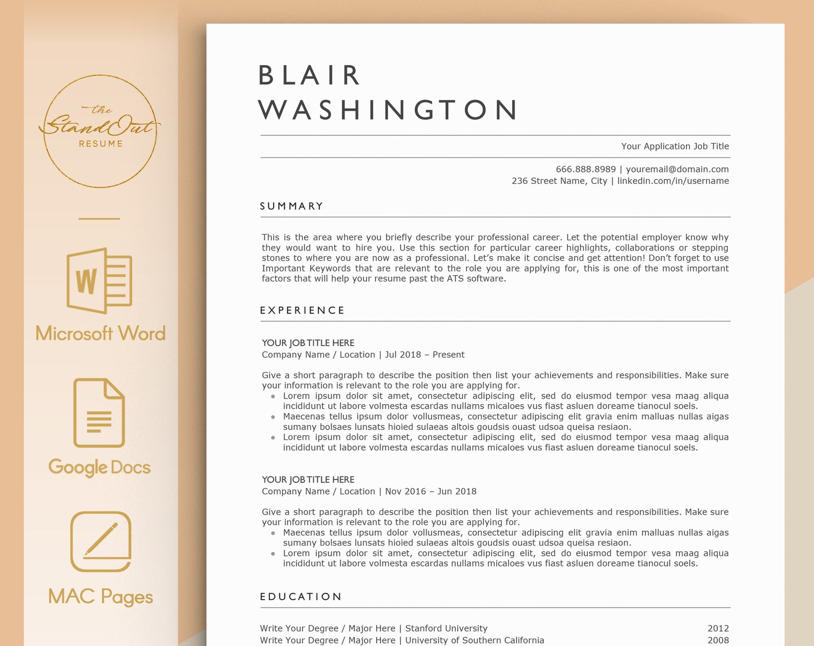 ats friendly resume template free download 2021 ats friendly resume template free download 2021