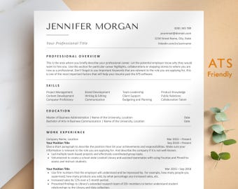 ATS Resume Template for Google Docs, Word, Pages, ATS Friendly Resume, ATS Compatible Resume Template, 2026 Resume Template