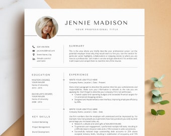 Resume Template, CV Template | Modern Resume Template for Microsoft Word | Professional Resume Template with Photo | Lebenslauf