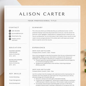 Modern Resume Template for Microsoft Word & Pages | Resume Template, CV Template | Professional Resume Template, Word Resume, Mac Pages CV
