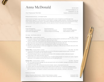 ATS Friendly Resume Template Word, Pages, Google Docs | Modern Clean, Easy to edit, Instant Download | Professional ATS Resume CV Template