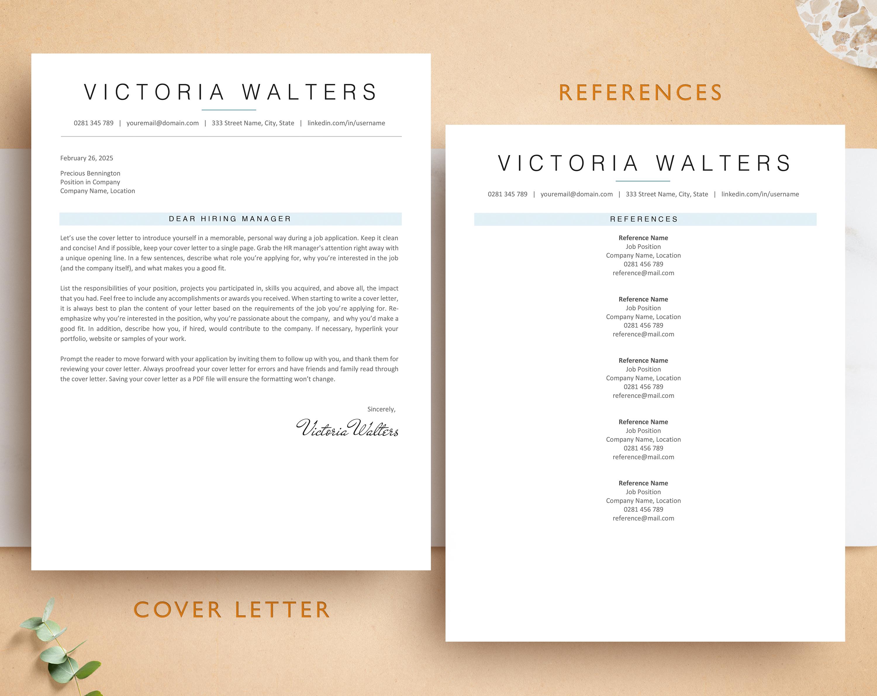 Ats Modren Cv Modern ATS Friendly Resume, ATS Resume Template Word, Pages, Google ...