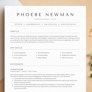 ATS Resume Template for Word, Pages, Google Docs | ATS Friendly Resume, Ats Optimized Resume Template + Business Card | Instant Download
