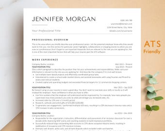 Cv-sjabloon 2025, ATS-cv-sjabloon voor Google Docs, Word, Pages, ATS-vriendelijke cv, ATS-compatibele cv-sjabloon, eenvoudig cv