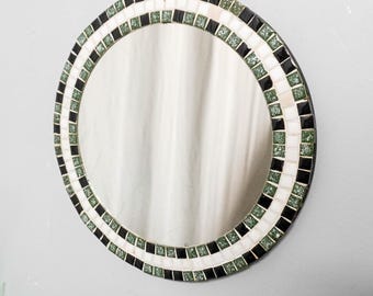 Vintage västtysk mosaikspegel 1970-talet keramik mitten av århundradet modern söt popkonst funky