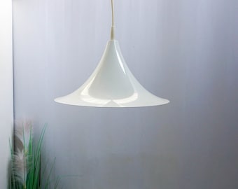 1980s, Massive Belgium, White, Witch Hat, Pendant Lamp, White, space age, midcentury modern